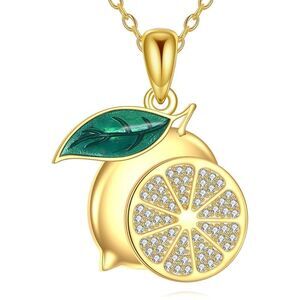 14k Gold Lemon Pendant Necklace Amalfi Coast Jewelry